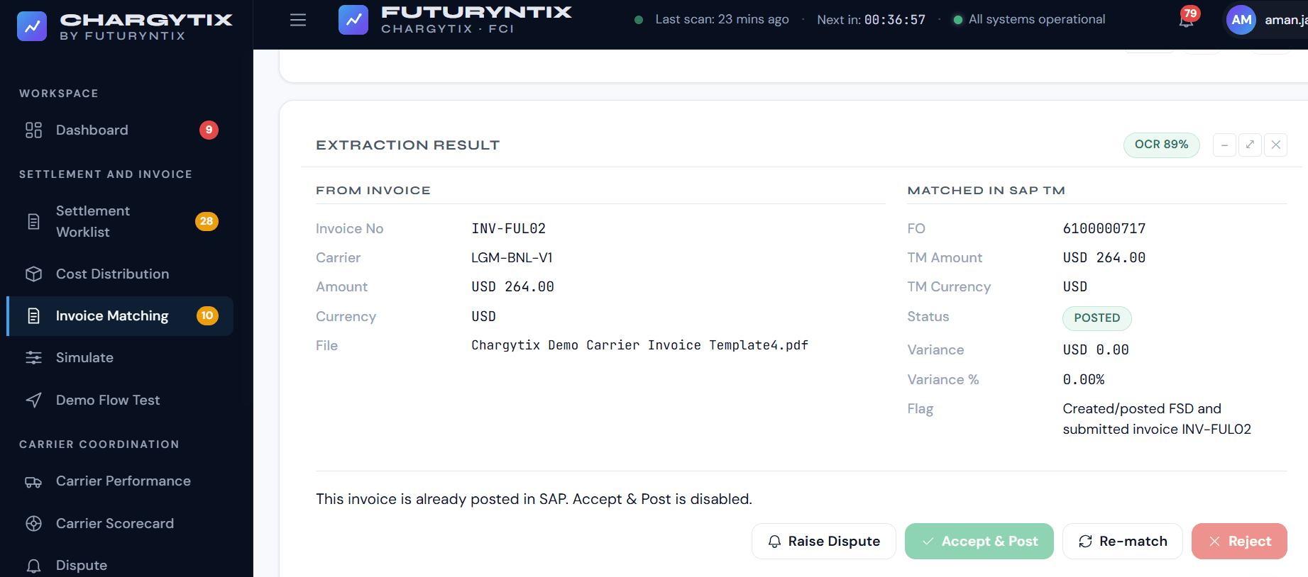 Chargytix AI — Invoice verification